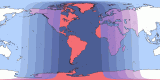 Map of Mar 25, 2062 eclipse viewability