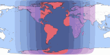 Map of Mar 19, 2155 eclipse viewability