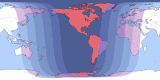 Map of Mar 7, 2156 eclipse viewability