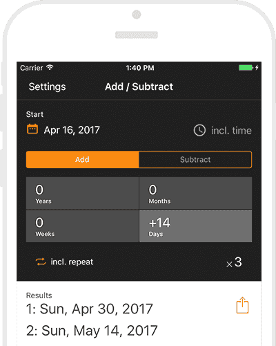 Add or Subtract Calculator App Screenshot