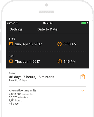 Time & Date Calculator App Screenshot