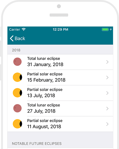 Solar & Lunar Eclipse App More Eclipses Screenshot