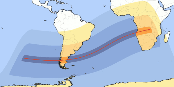 Map of the eclipse path