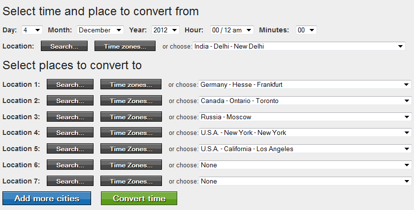 How to use the Time Zone Converter