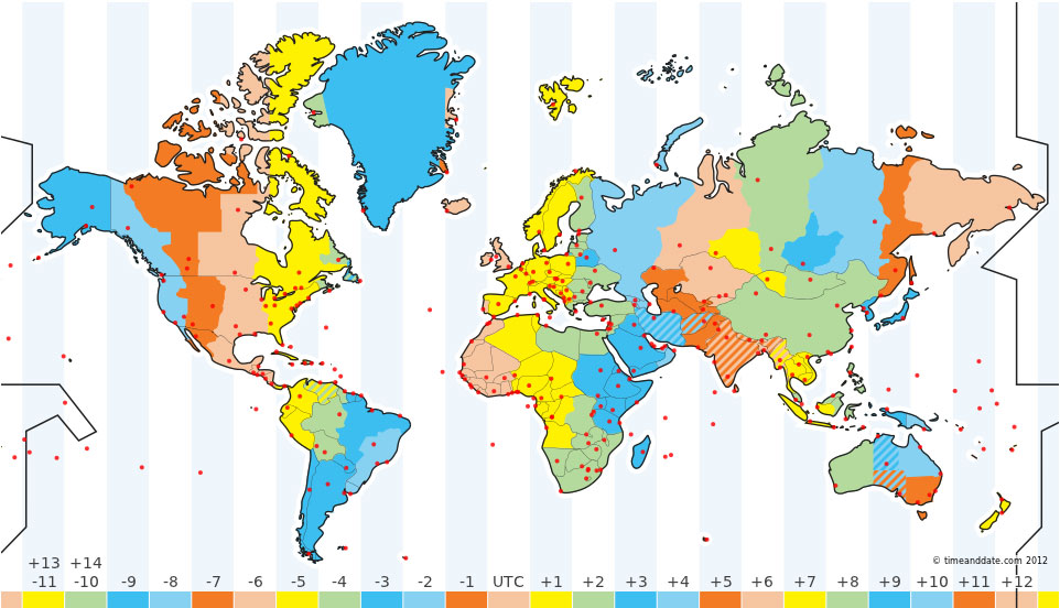 Map Of The World Time Zones 