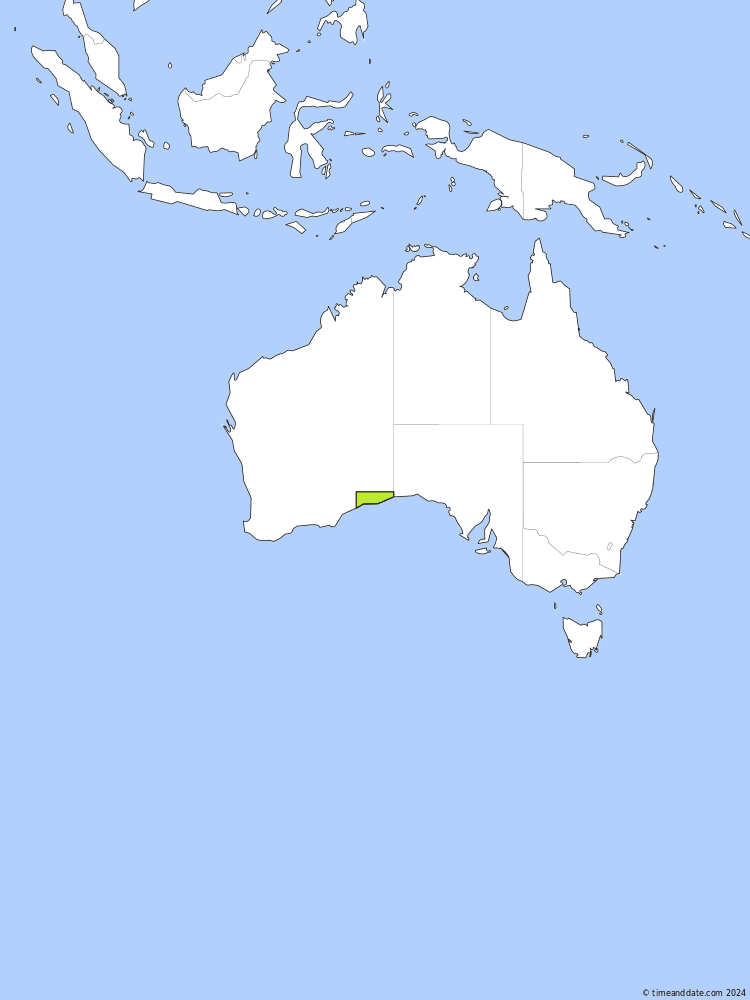 Time zone map of ACWST