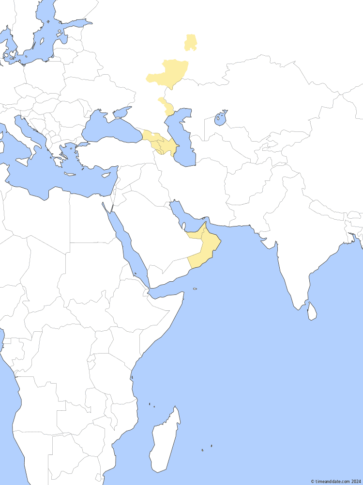 Time zone map of ADT