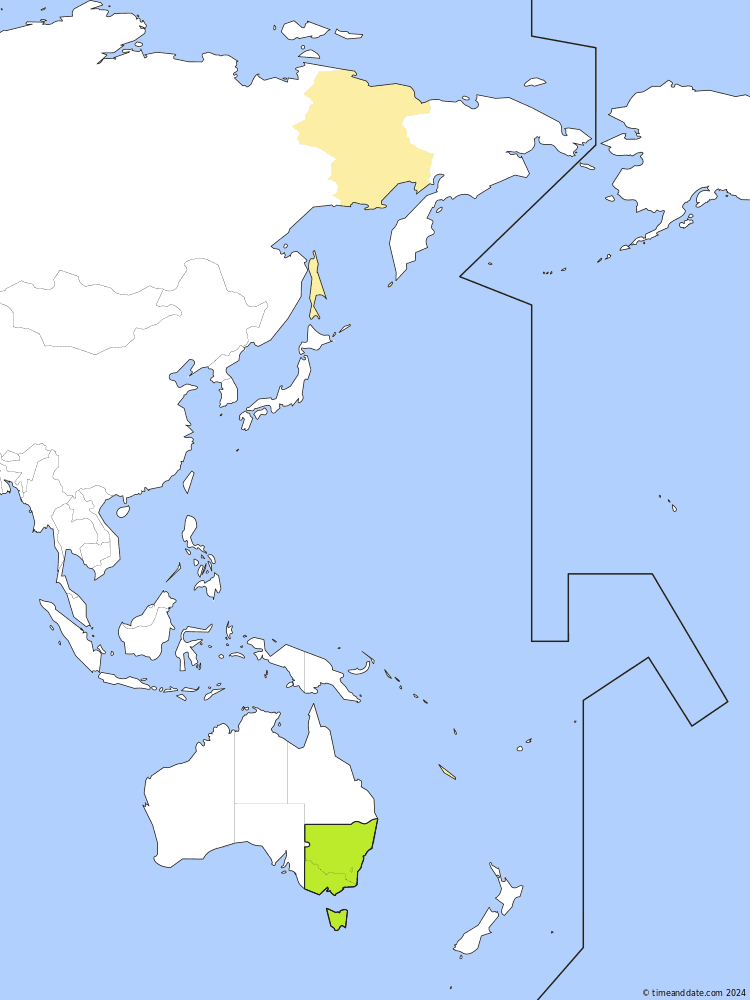 Tidssone kart av AEDT