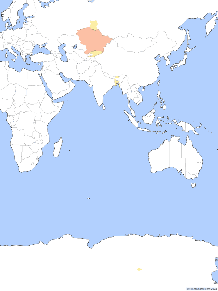 Time zone map of ALMT