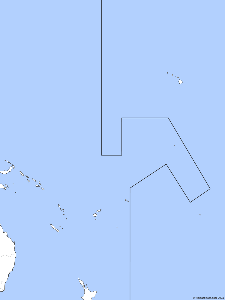 Time zone map of AoE