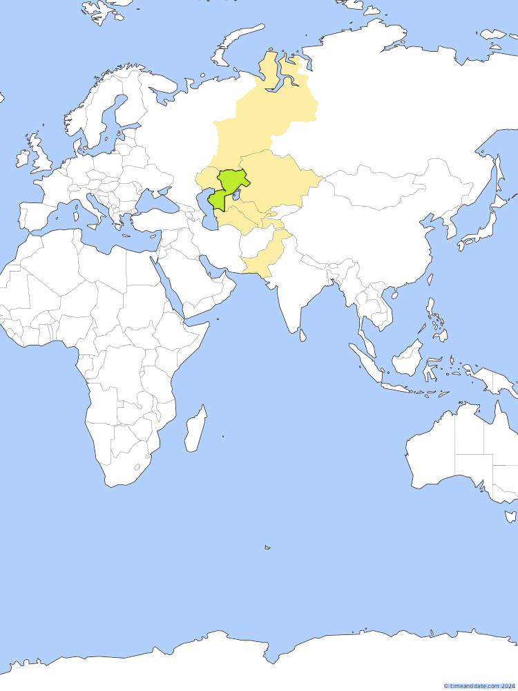 Time zone map of AQTT