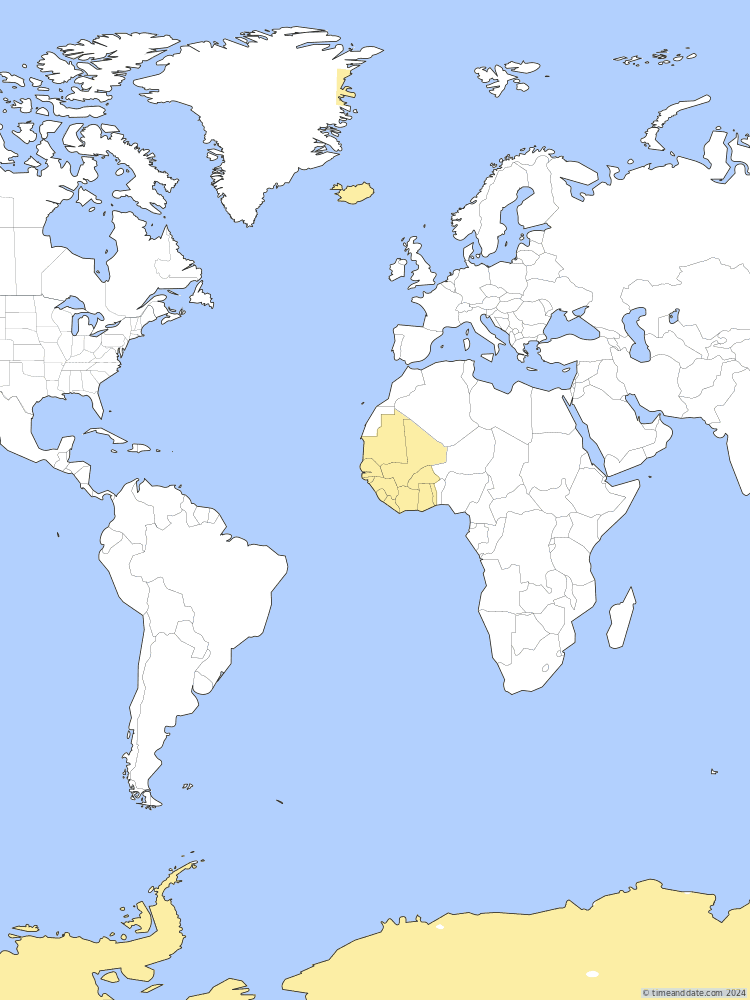 Time zone map of AZOST