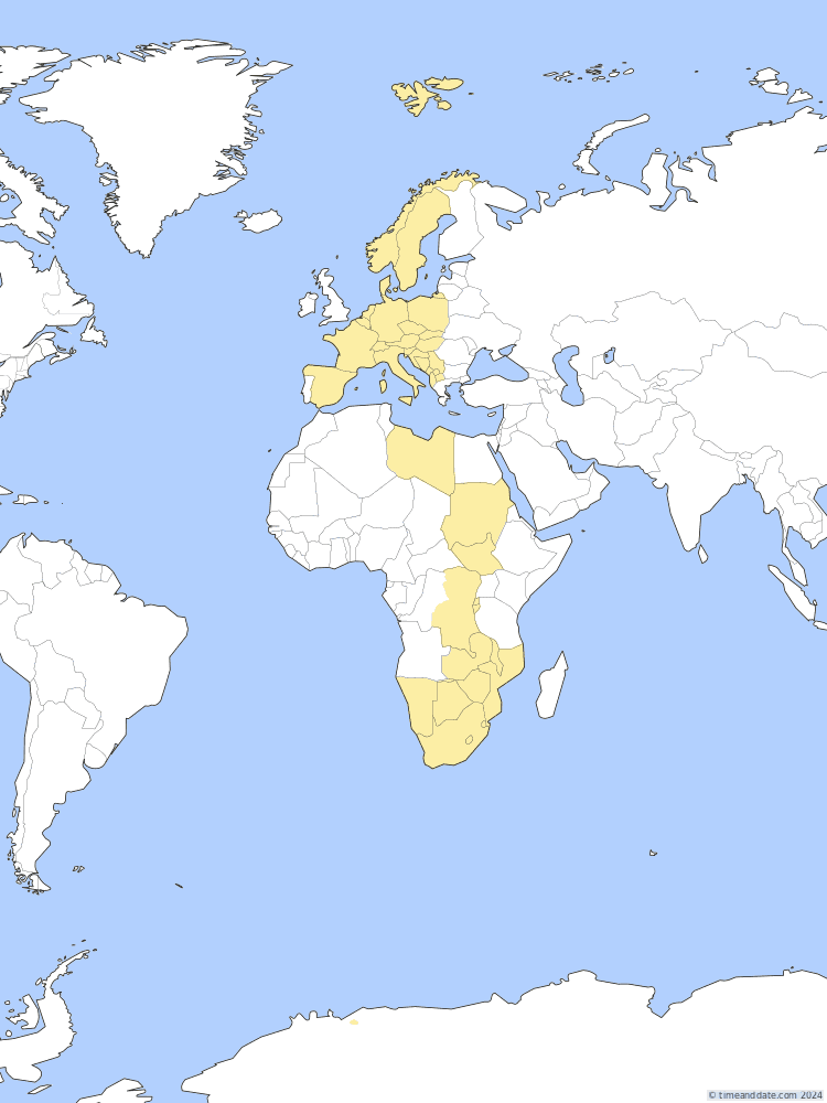 Time zone map of B