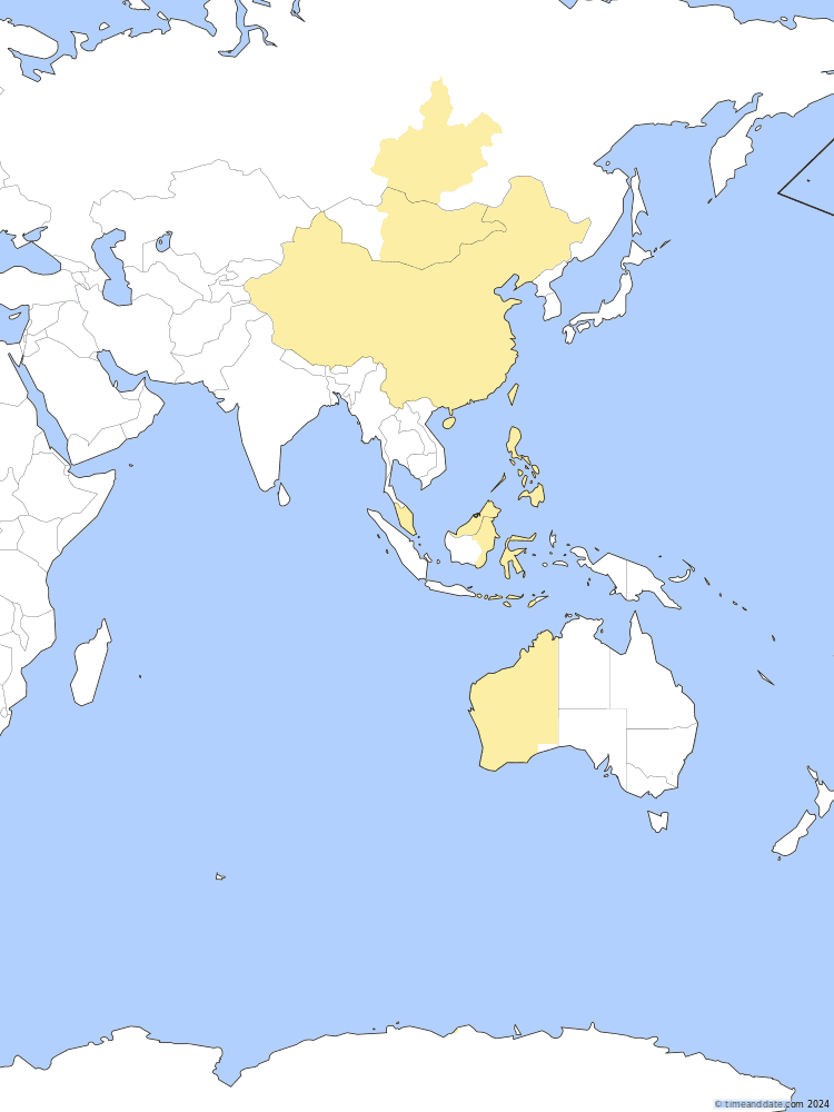 Time zone map of BNT