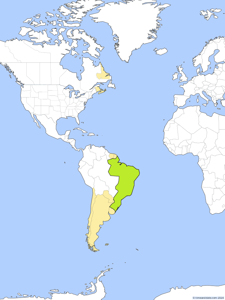 Time zone map of BRT