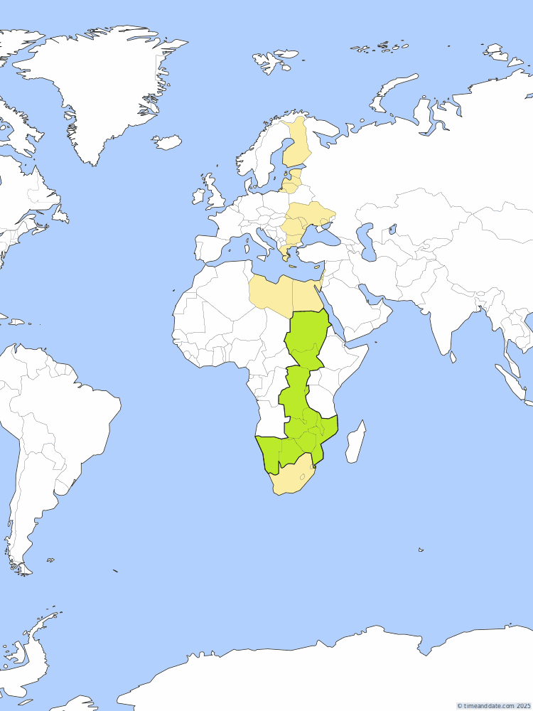 Time zone map of CAT