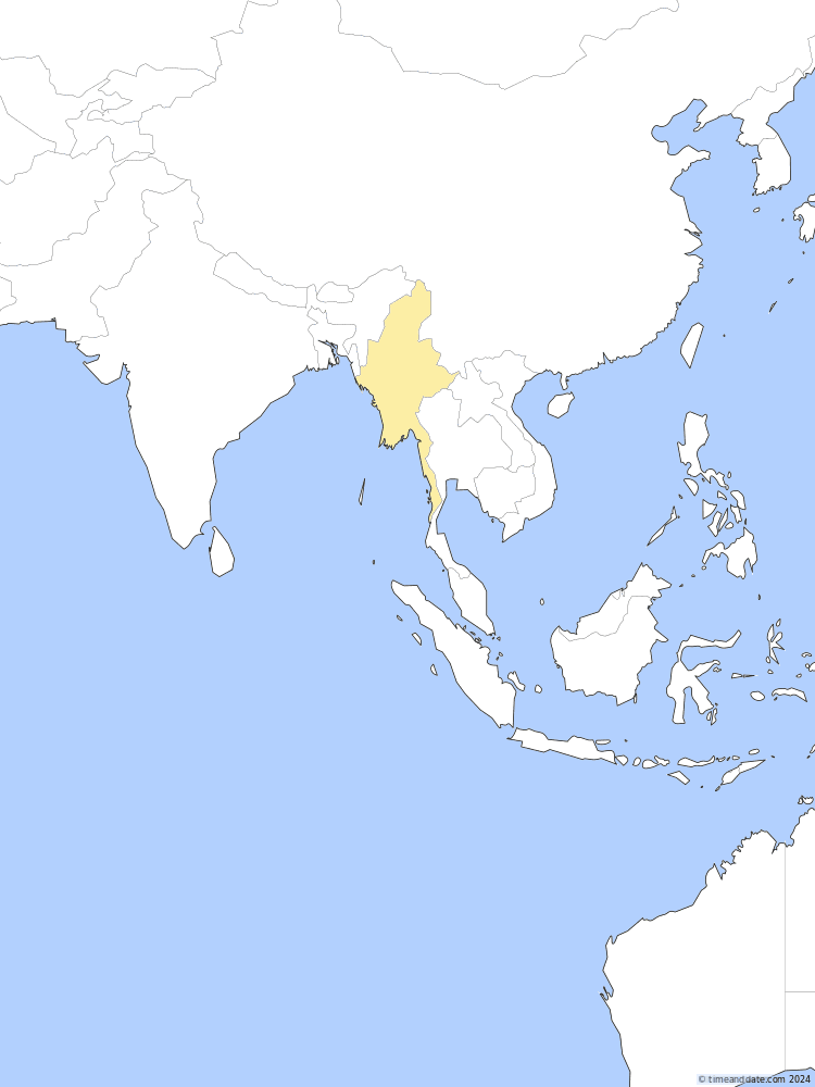 Time zone map of CCT