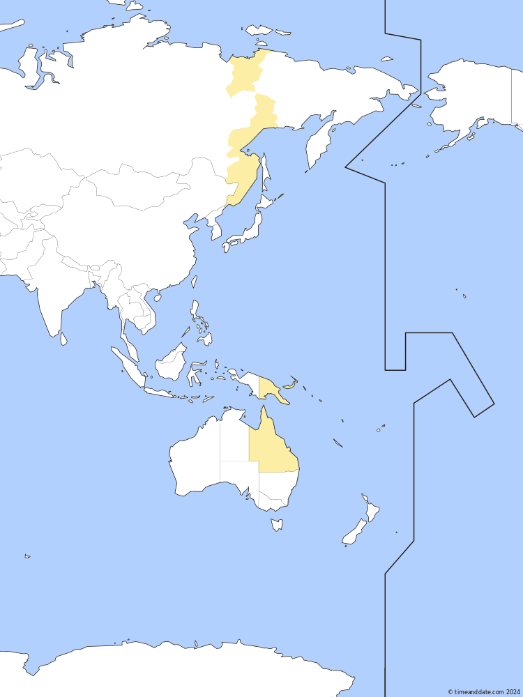 Time zone map of ChST