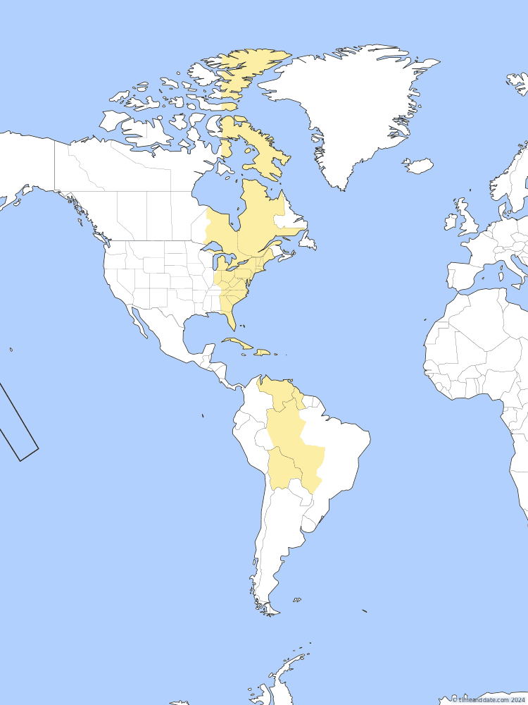 Time zone map of CIDST