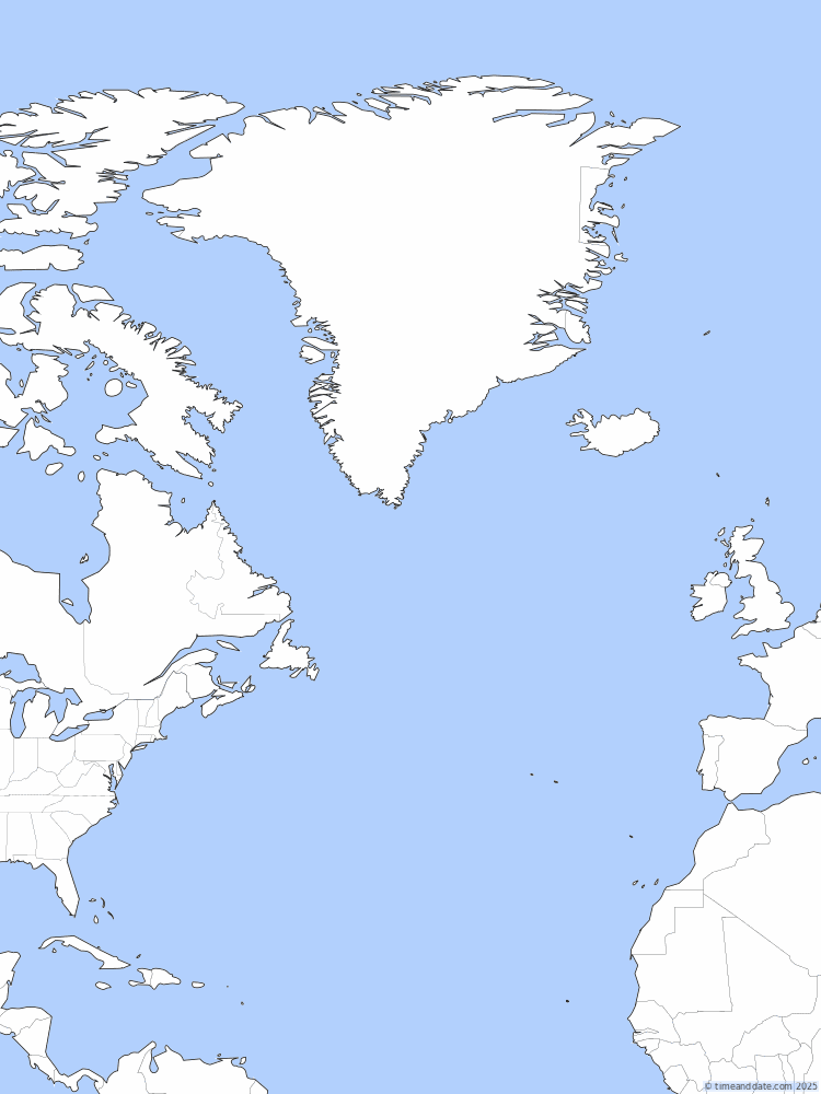 Time zone map of CVT