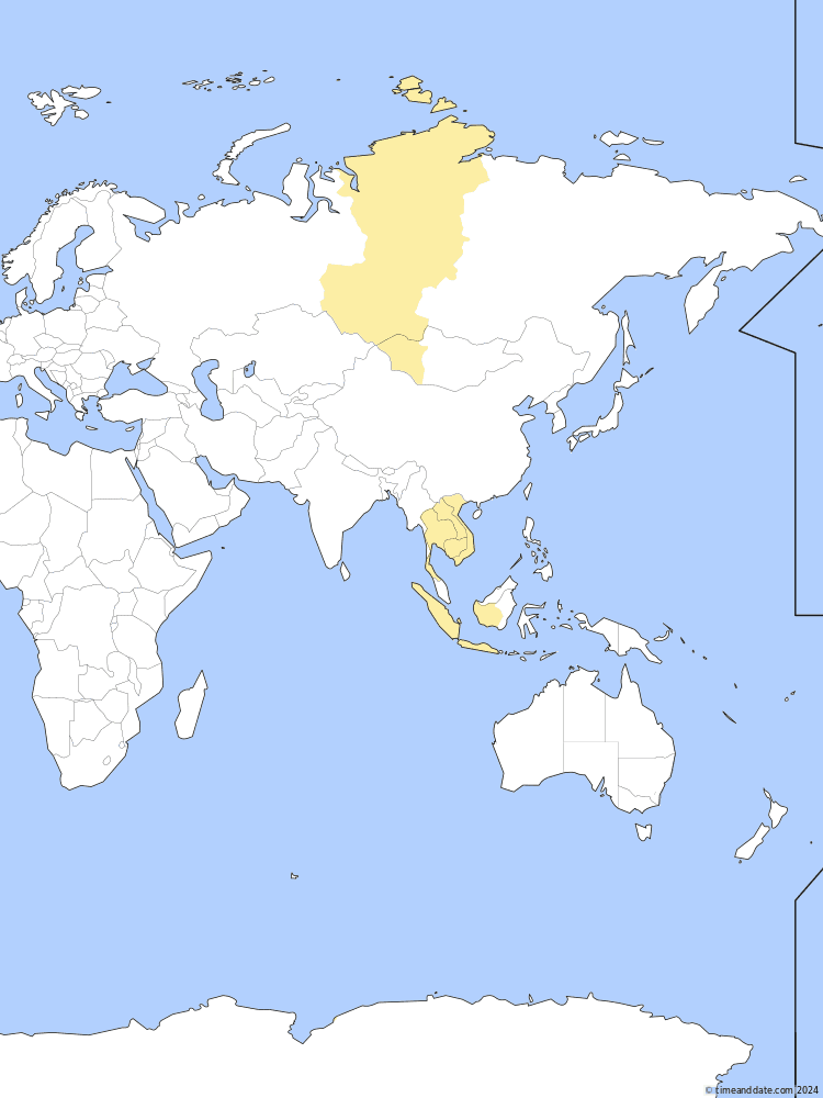 Time zone map of CXT