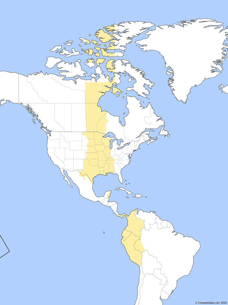 Time zone map of EASST