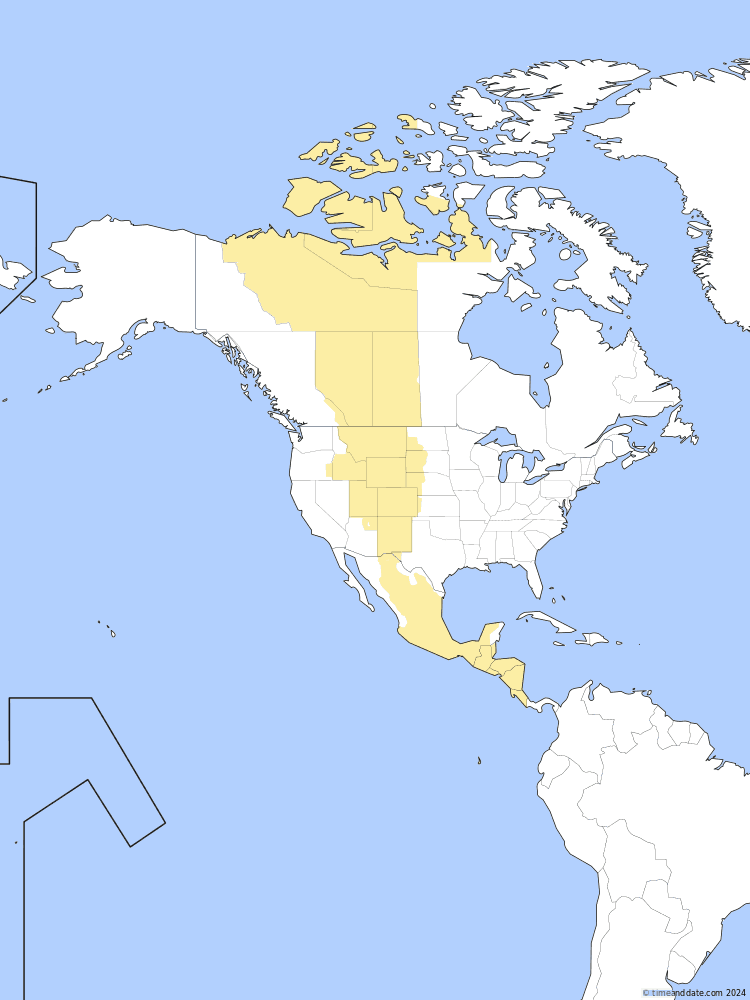 Time zone map of EAST