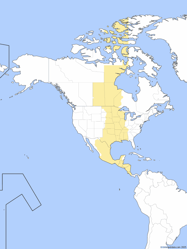 Time zone map of EAST