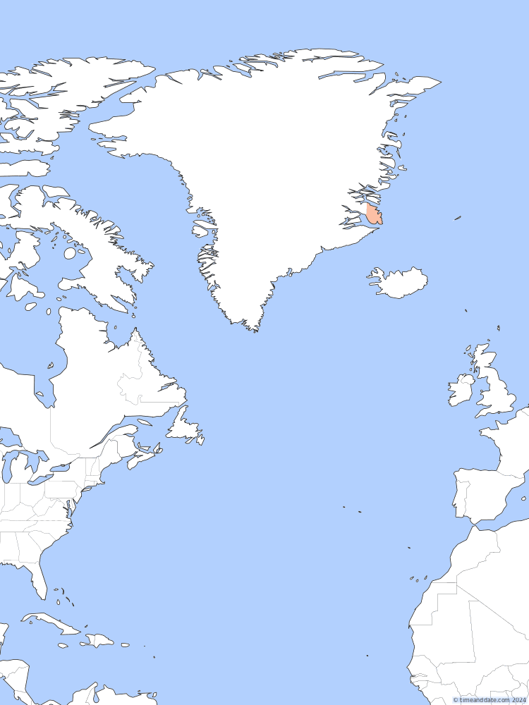 Time zone map of EGT