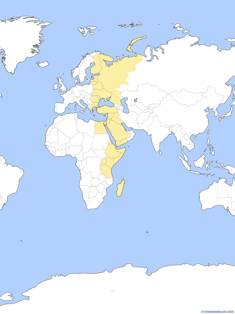 Time zone map of FET