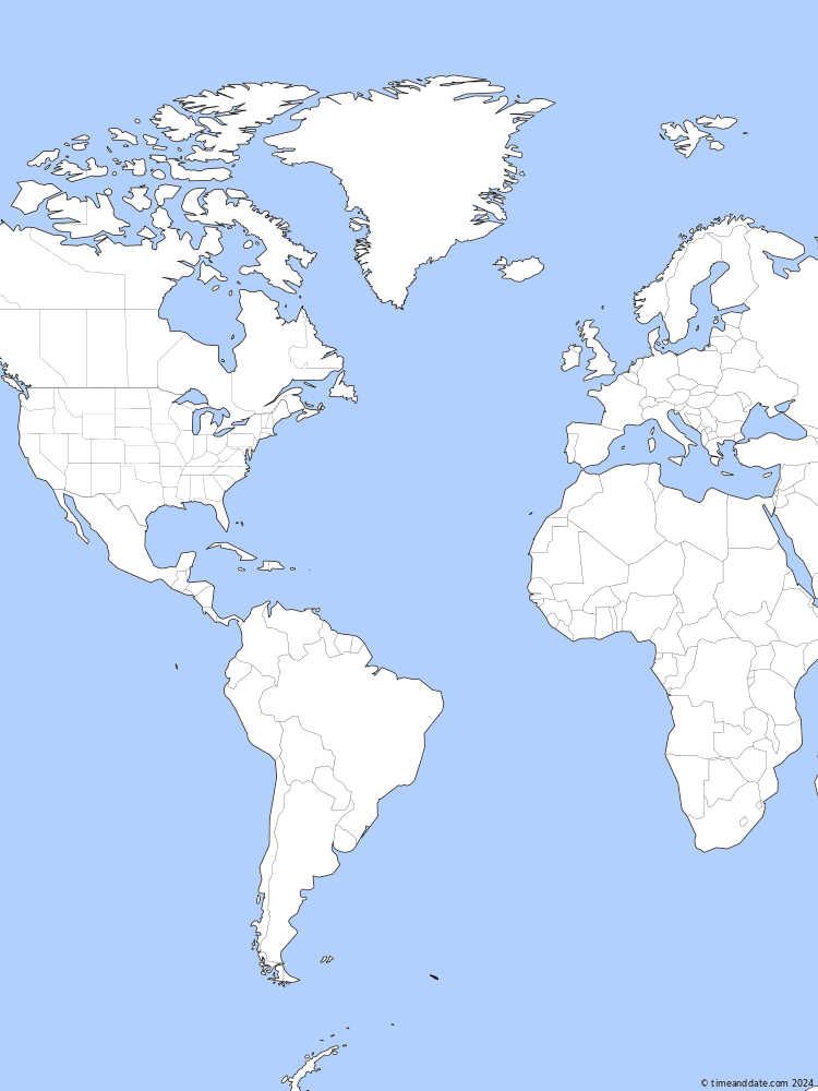 Time zone map of GST