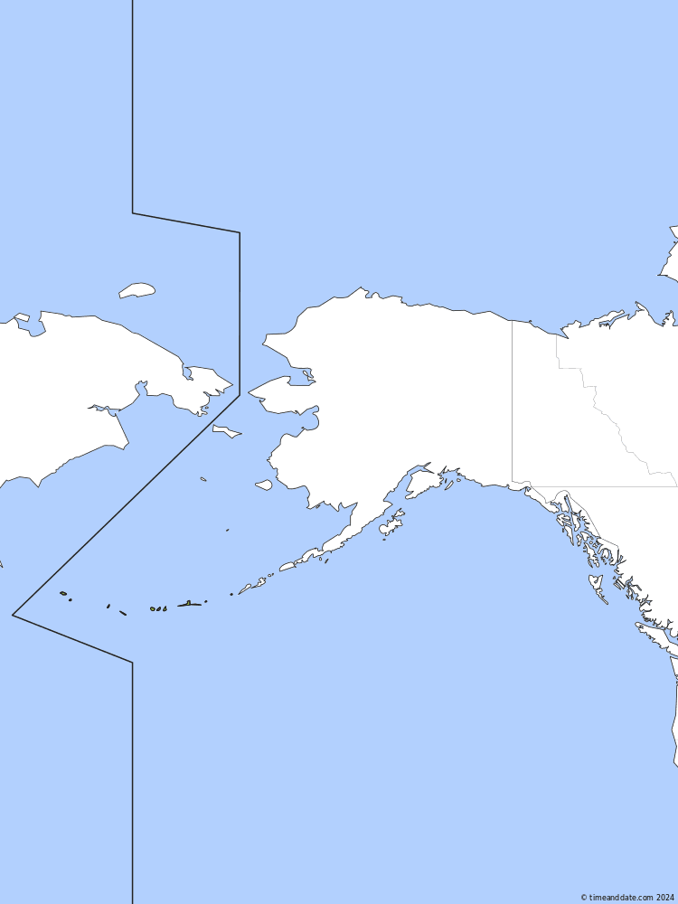 Time zone map of HDT