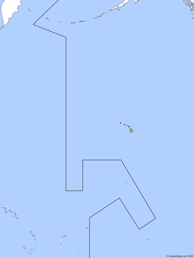 Time zone map of HST