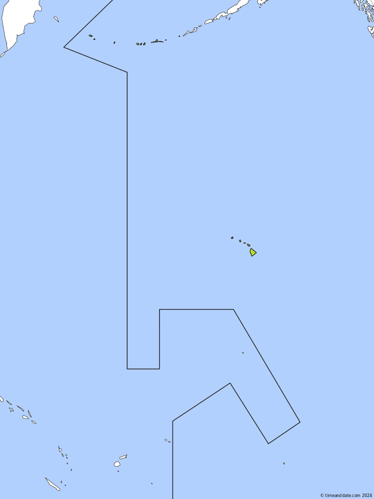 Time zone map of HST
