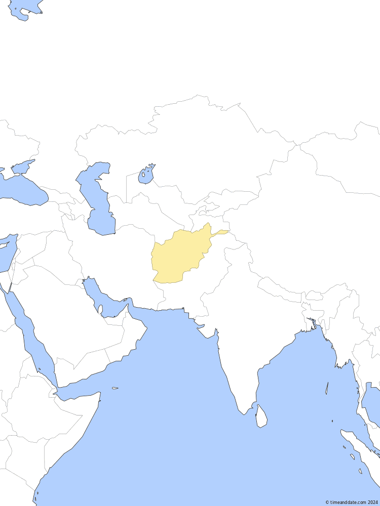 Time zone map of IRDT