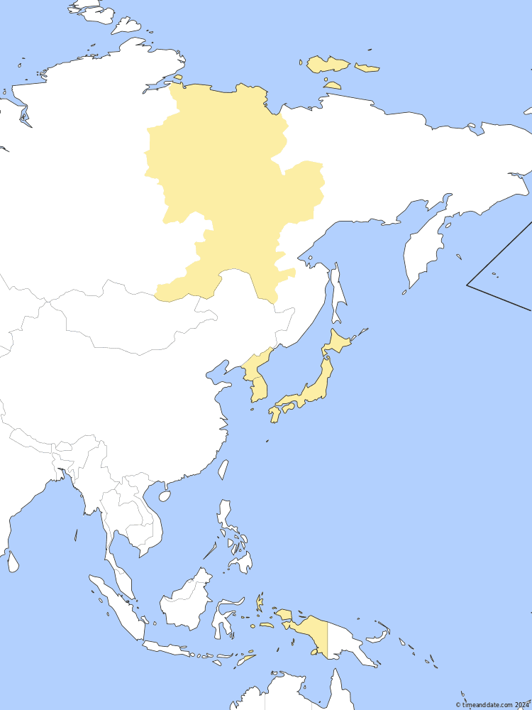 Time zone map of IRKST