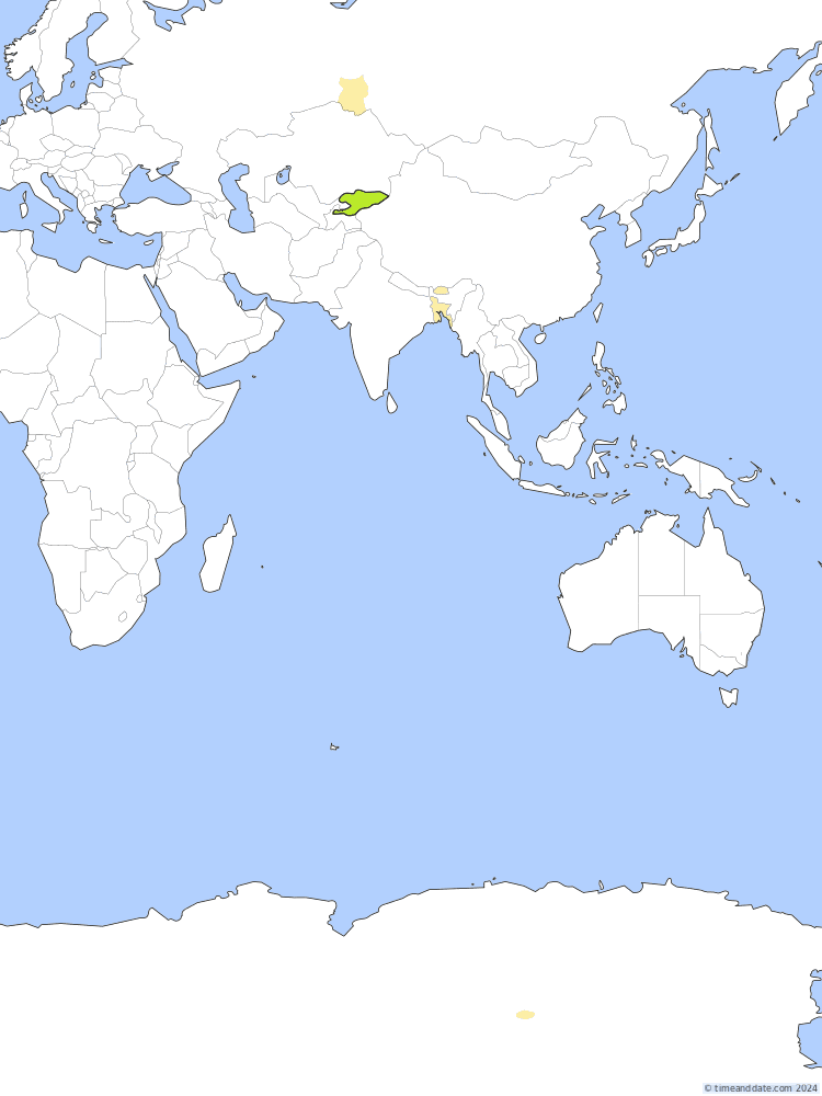 Time zone map of KGT