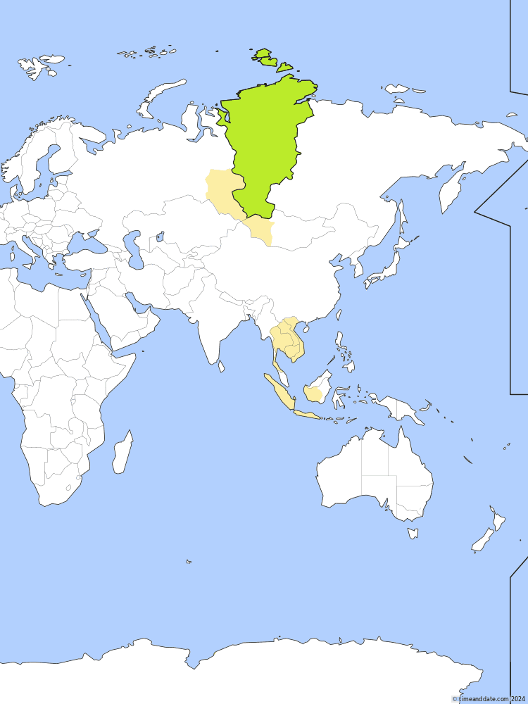 Time zone map of KRAT