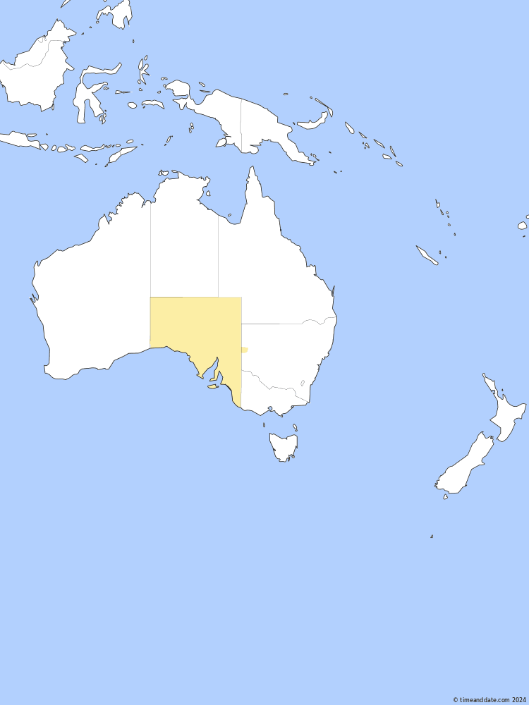 Time zone map of LHST