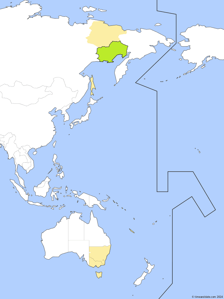 Time zone map of MAGT