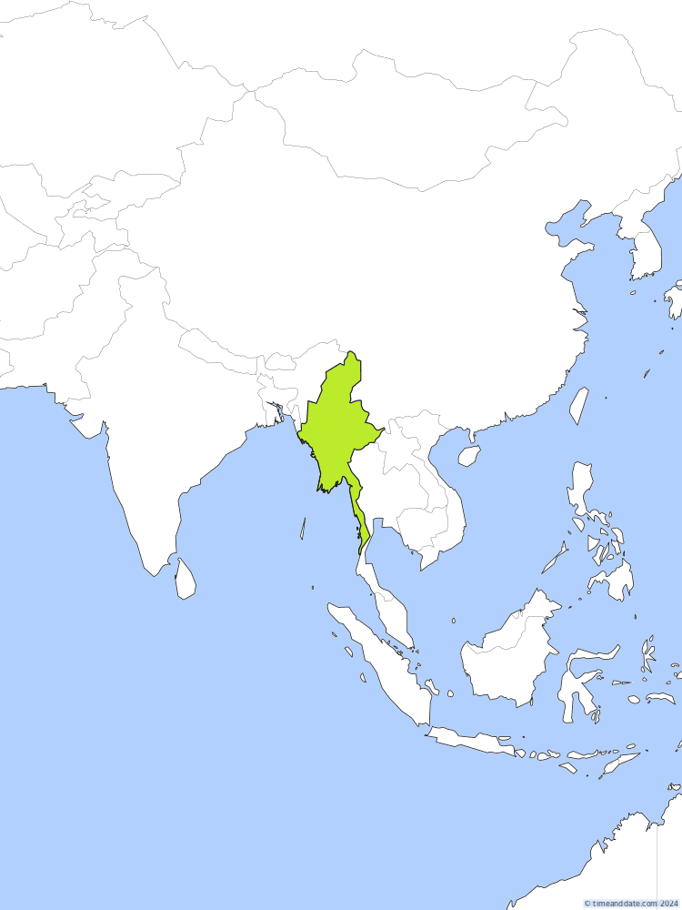 Time zone map of MMT