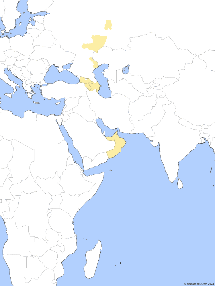 Time zone map of MUT