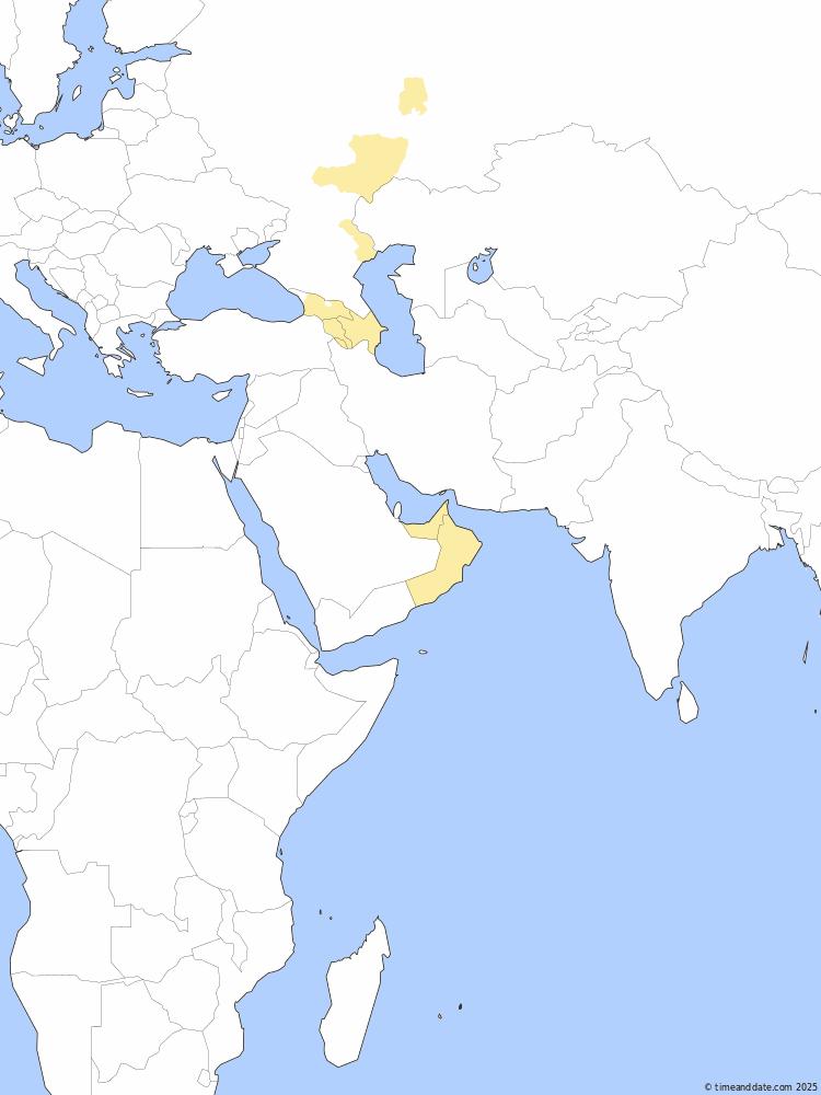 Time zone map of MUT