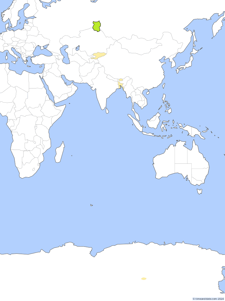 Time zone map of OMST