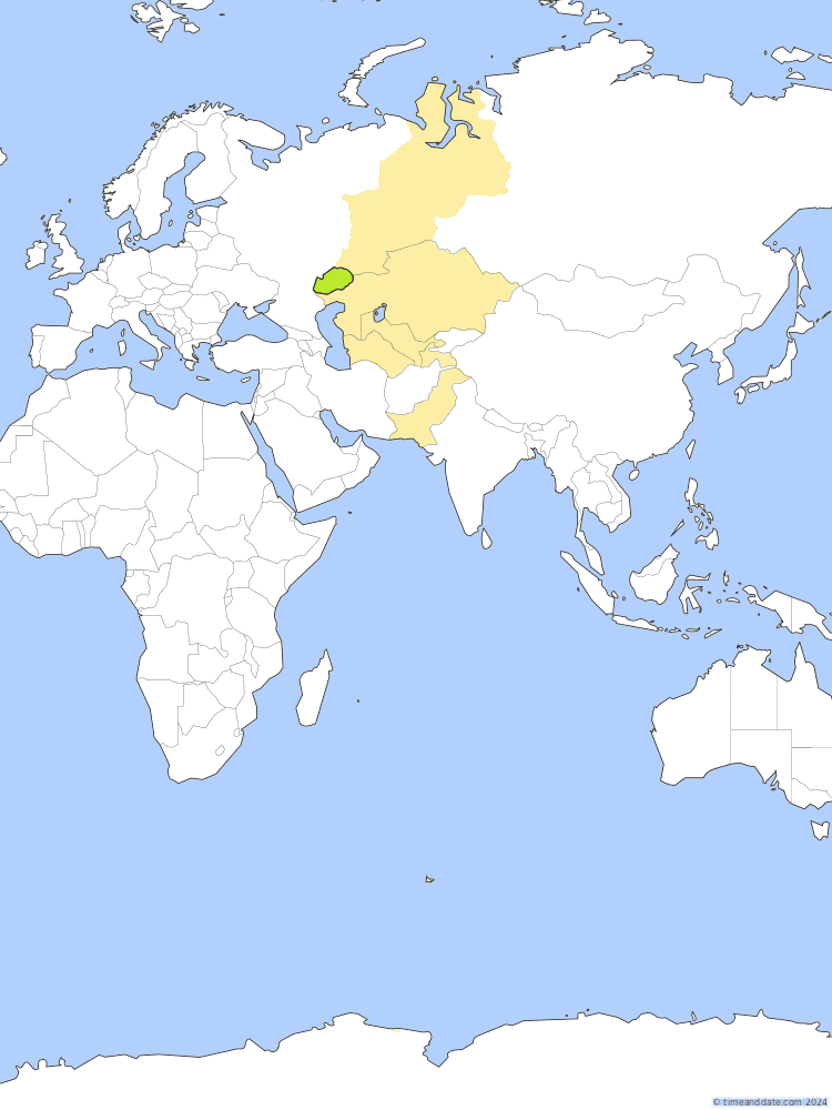 Time zone map of ORAT