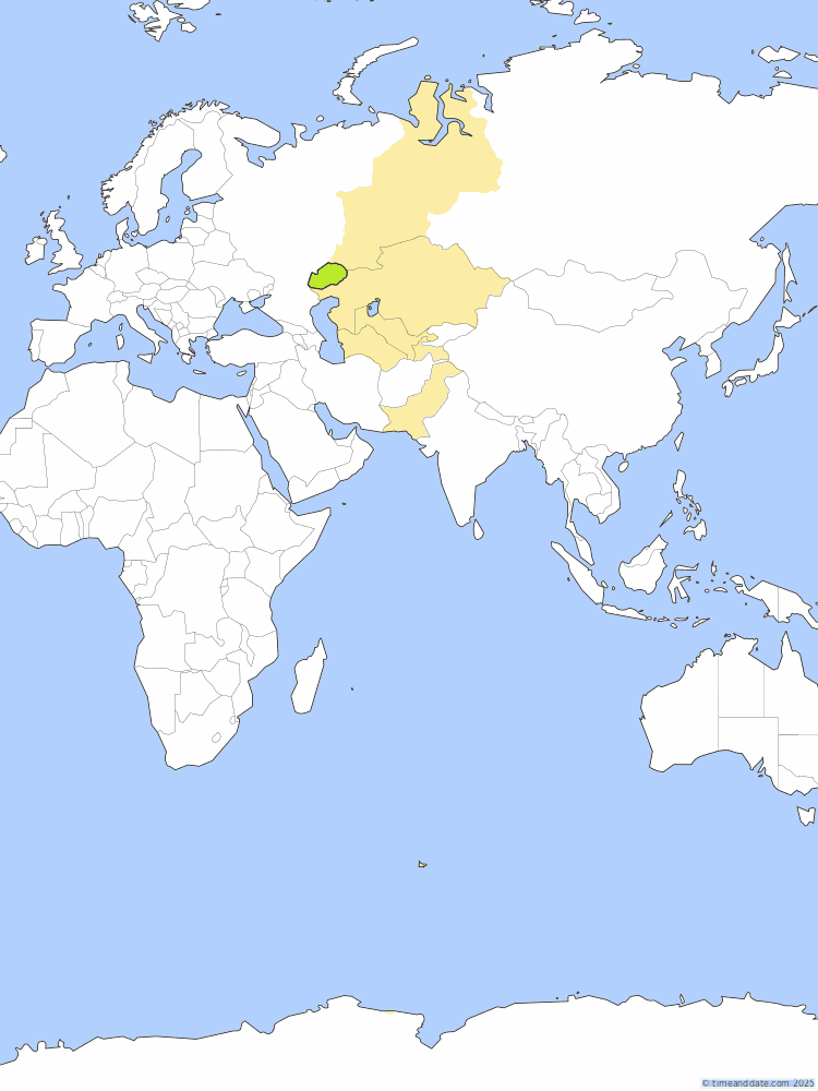 Time zone map of ORAT