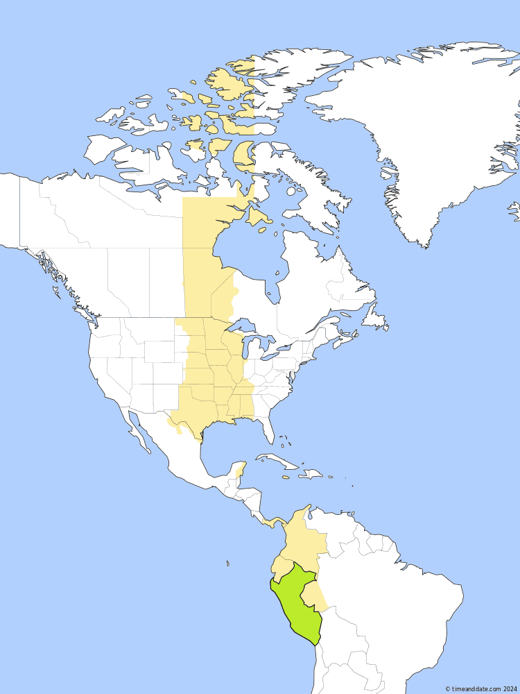 Time zone map of PET