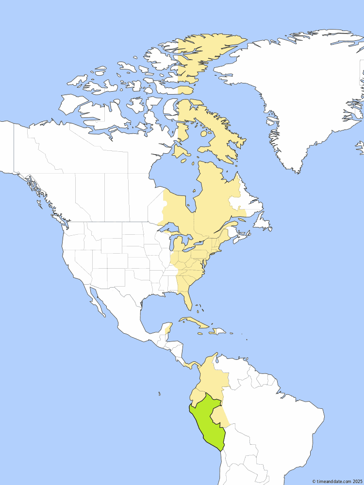 Time zone map of PET