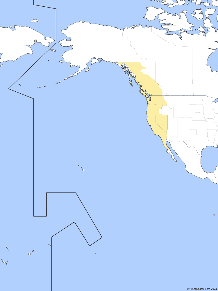 Tidssone kart av PST