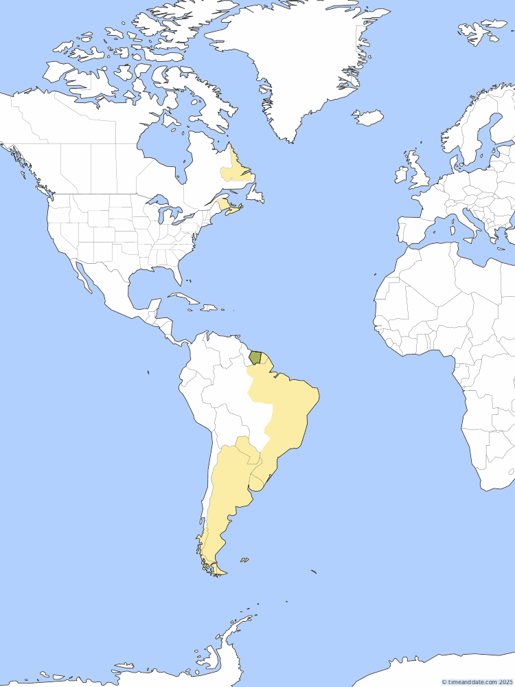 Time zone map of SRT